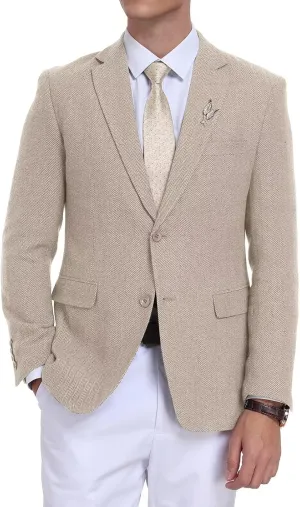 Retro Tweed Men's Suit Jackets,Herringbone Slim Fit Sport Coats Blazer Prom Business Casual Men Tux Jacket Wedding Blazers