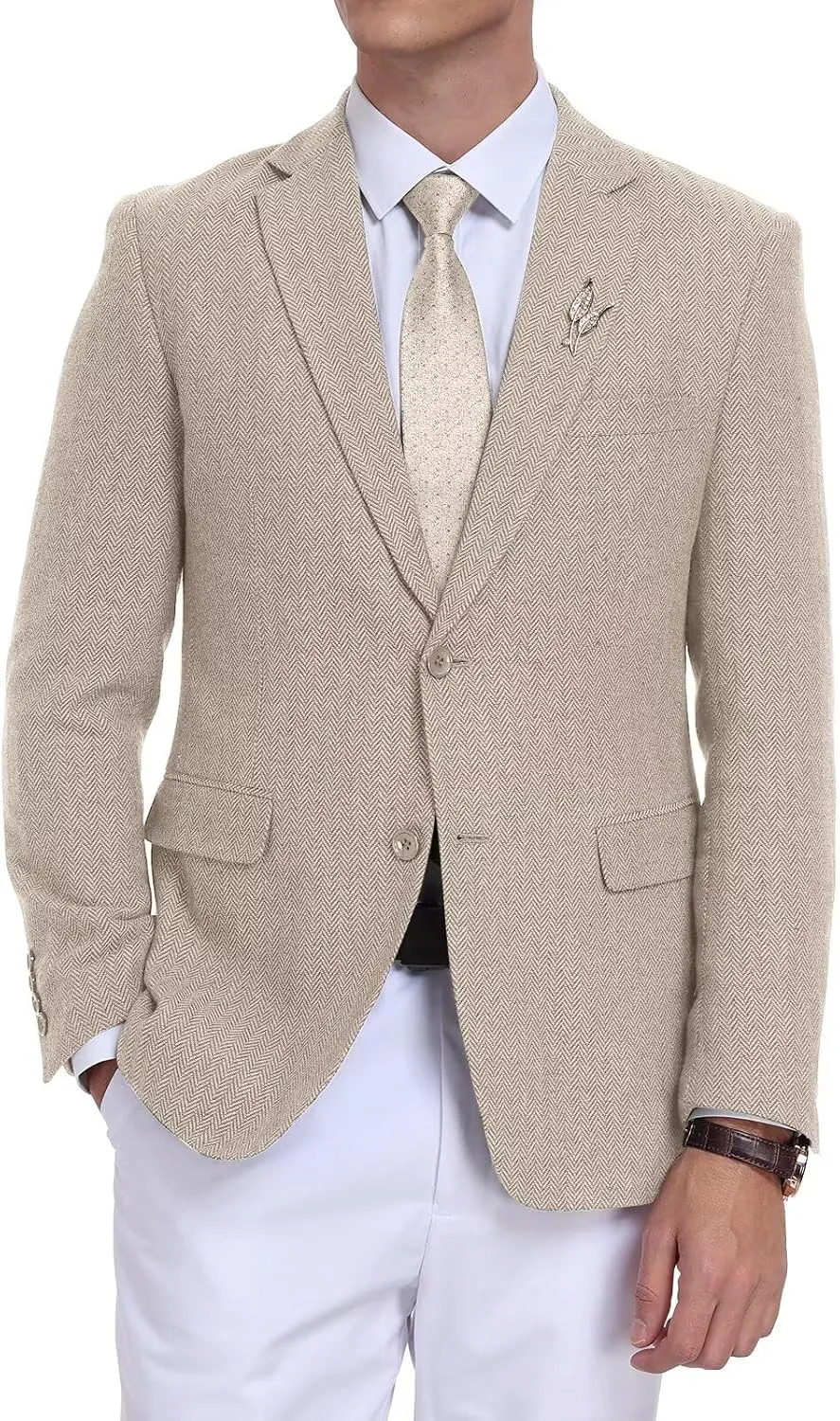 Retro Tweed Men's Suit Jackets,Herringbone Slim Fit Sport Coats Blazer Prom Business Casual Men Tux Jacket Wedding Blazers