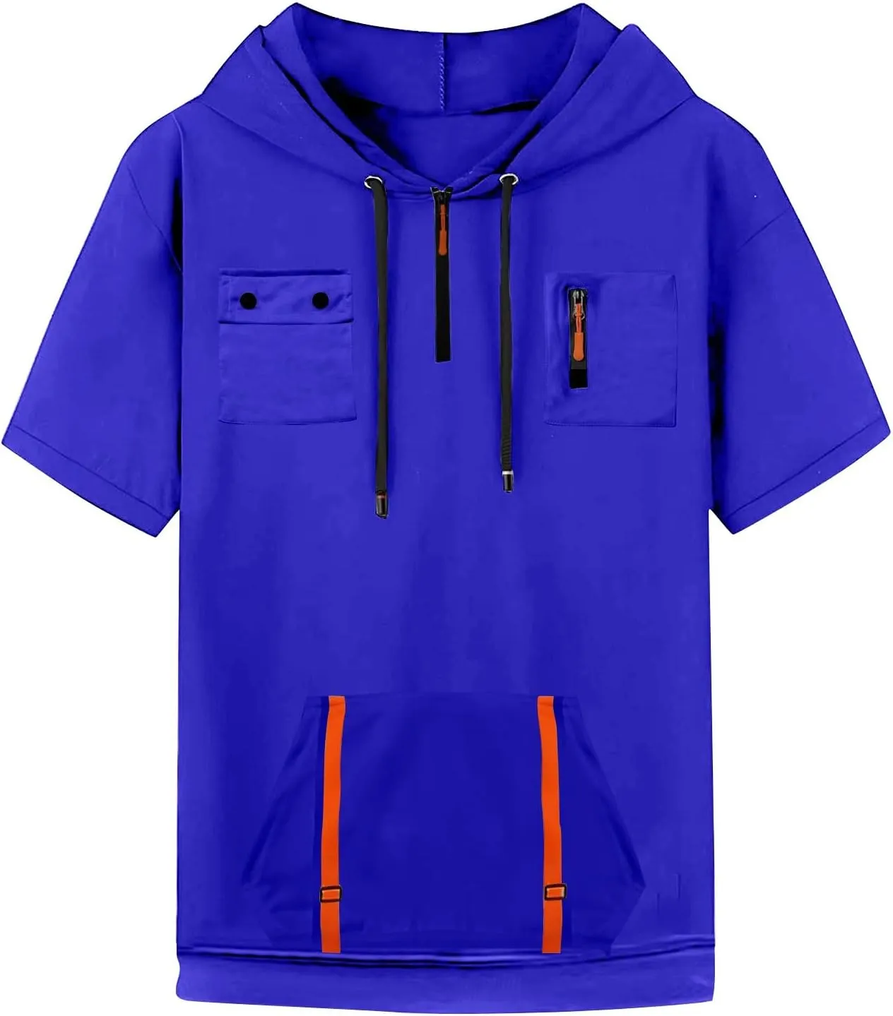 RTTUIOP Short Sleeve Hoodies for Men Gym Workout Athletic Running Shirts Quarter Zip Hoodie Pocket Tee