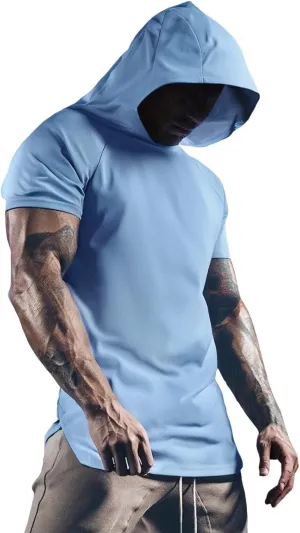 RTTUIOP Short Sleeve Hoodies For Men Moisture Wicking Quick Dry Shirts Workout Gym Tshirts Muscle Pullover Athletic Tees