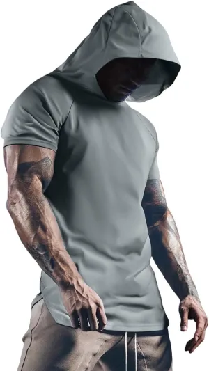 RTTUIOP Short Sleeve Hoodies For Men Moisture Wicking Shirts Quick Dry Shirts Workout Gym Tshirts Pullover Athletic Tees