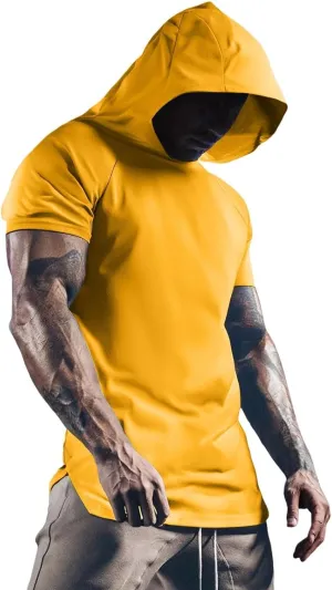 RTTUIOP Short Sleeve Hoodies For Men Moisture Wicking Shirts Quick Dry Shirts Workout Gym Tshirts Pullover Athletic Tees