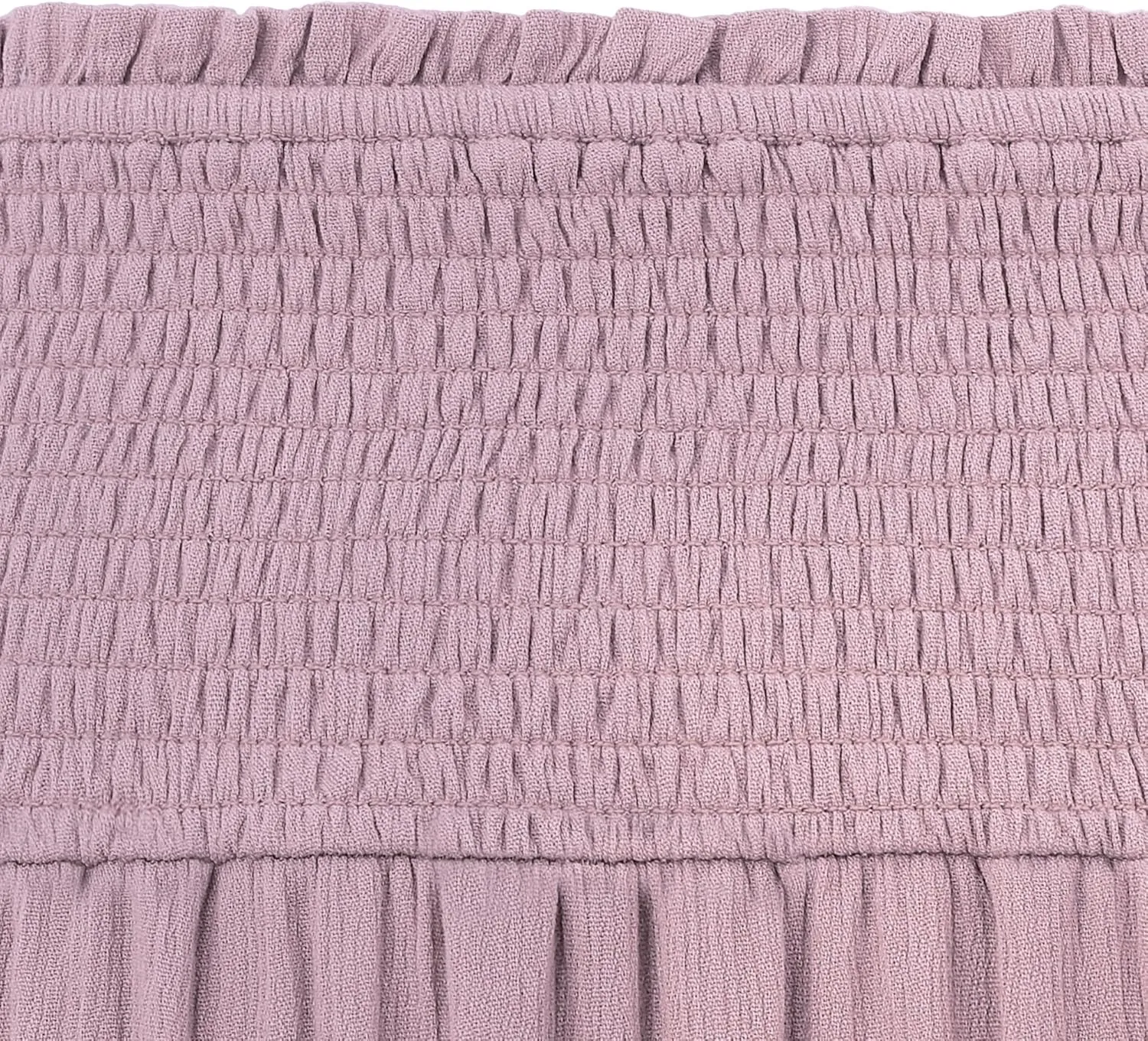 R.Vivimos Long Skirts for Women Summer Boho Smocked Strapless Dress Elastic High Waisted Layered Ruffle Hem Beach Midi Skirt