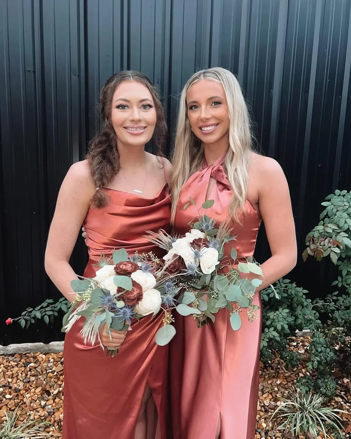 Satin Bridesmaid Dresses for Women Mermaid Prom Dress Spaghetti Strap Formal Evening Dress with Slit AP34