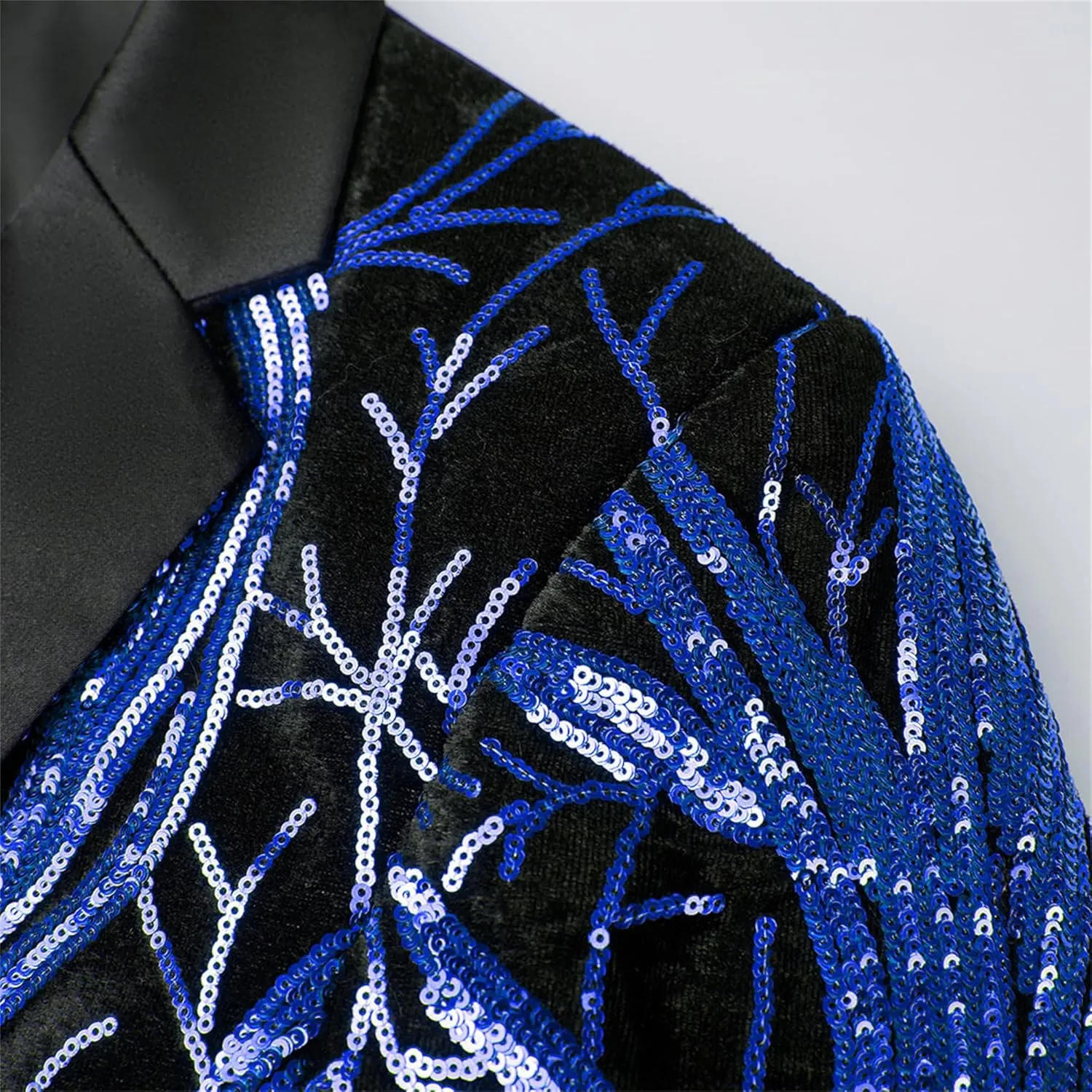 Sequin Shiny Prom Suit Jacket for Men One Button Slim Fit Casual Sport Coats Blazers Tuxedo for Wedding Banquet