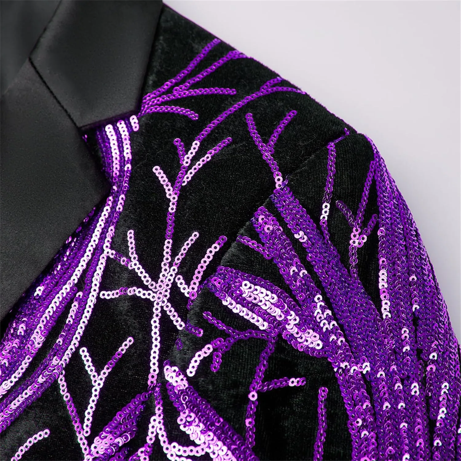 Sequin Shiny Prom Suit Jacket for Men One Button Slim Fit Casual Sport Coats Blazers Tuxedo for Wedding Banquet