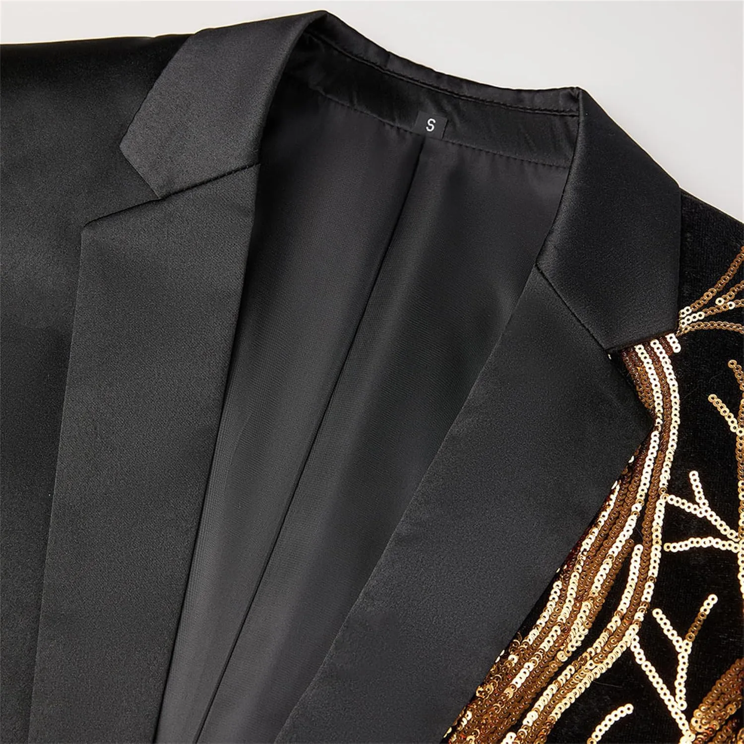 Sequin Shiny Prom Suit Jacket for Men One Button Slim Fit Casual Sport Coats Blazers Tuxedo for Wedding Banquet