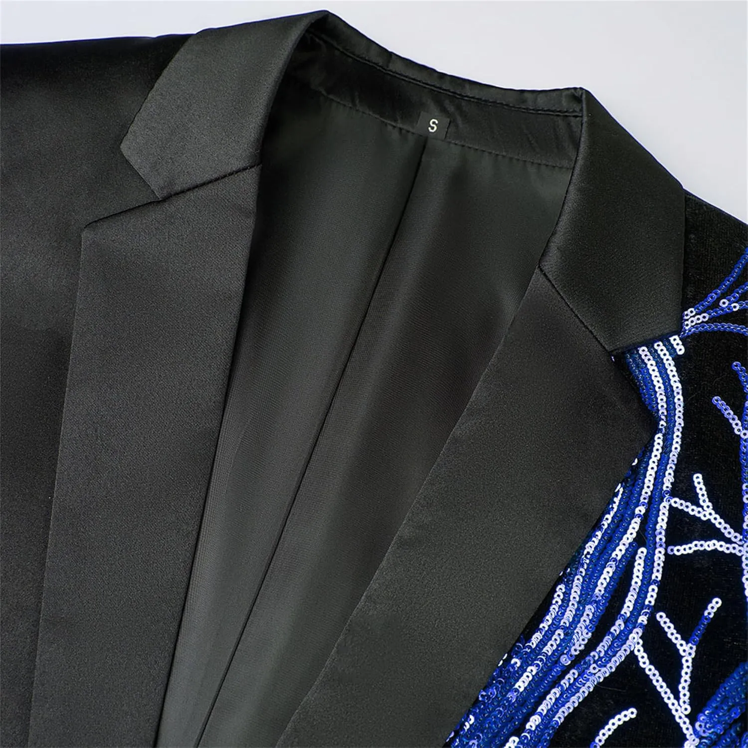 Sequin Shiny Prom Suit Jacket for Men One Button Slim Fit Casual Sport Coats Blazers Tuxedo for Wedding Banquet
