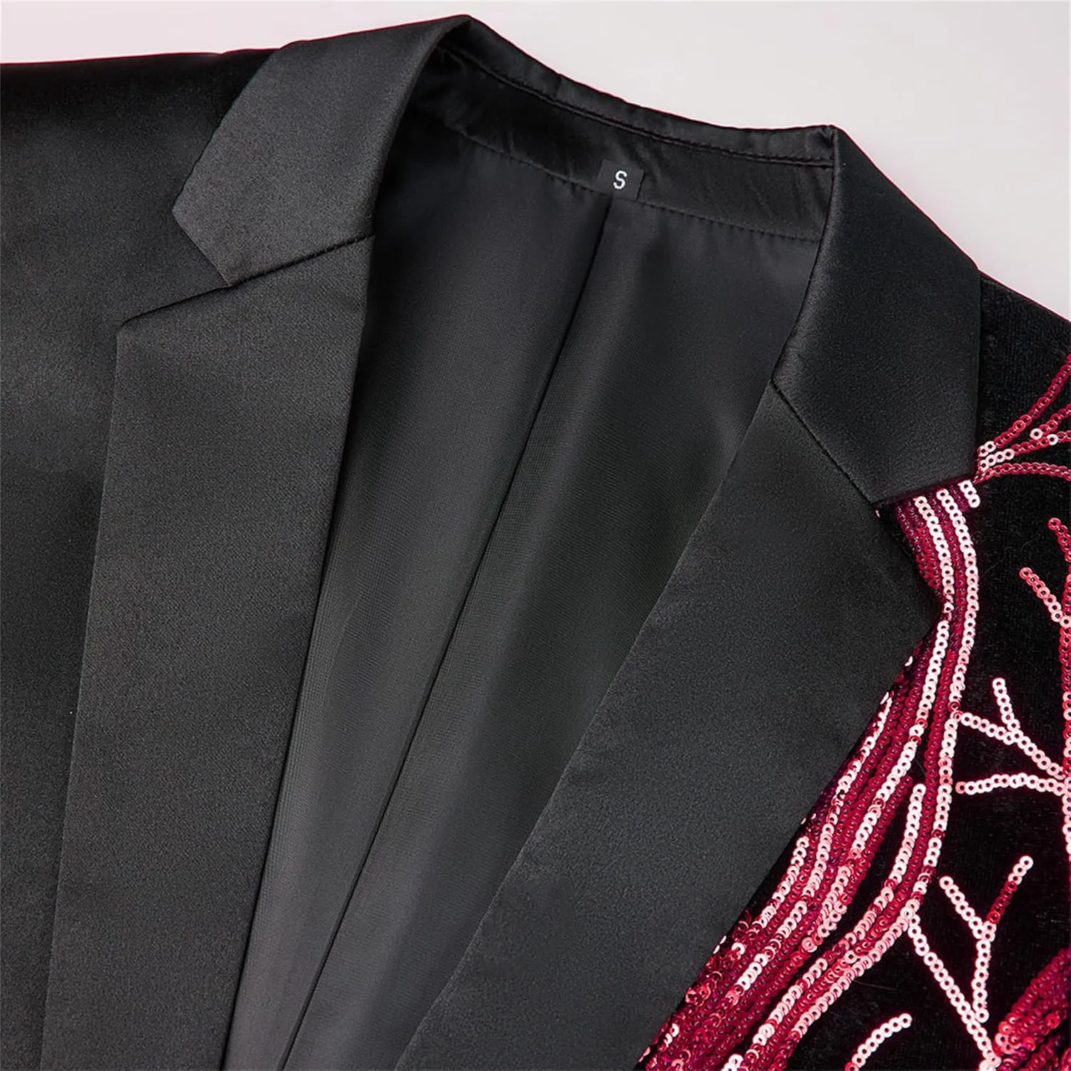 Sequin Shiny Prom Suit Jacket for Men One Button Slim Fit Casual Sport Coats Blazers Tuxedo for Wedding Banquet