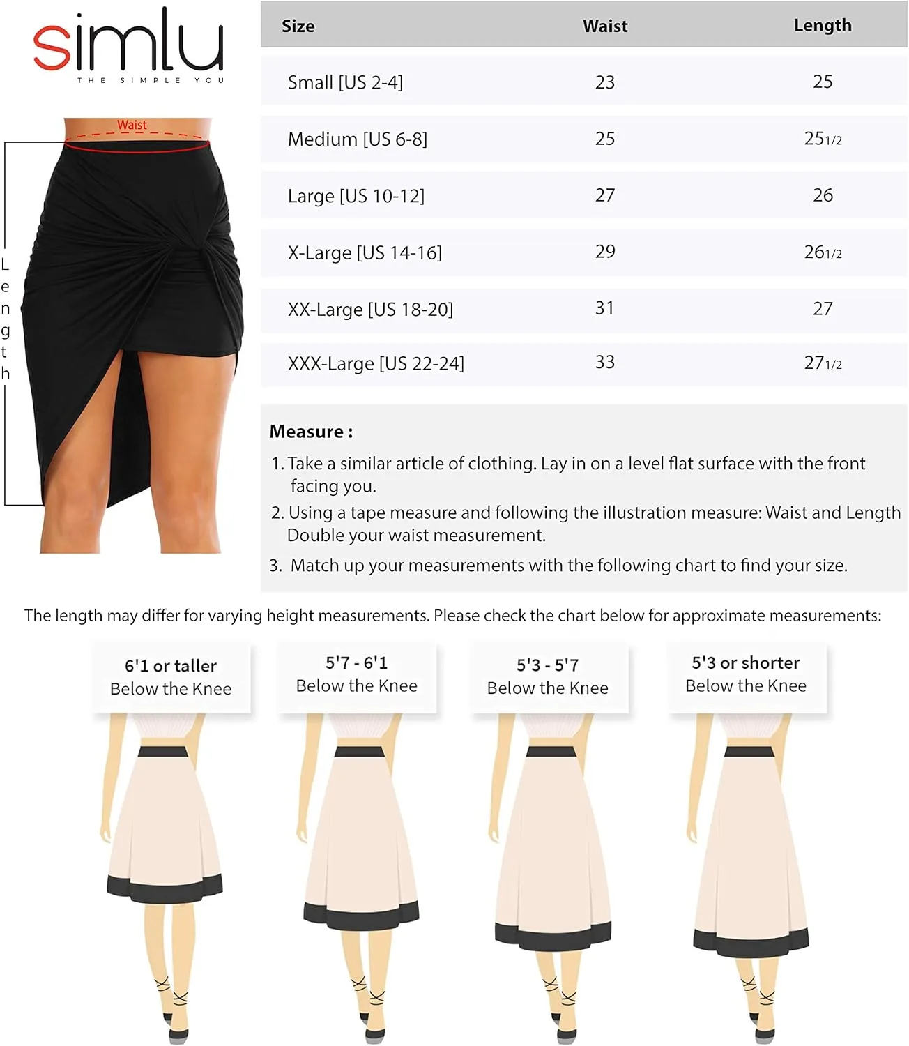 Sexy Mini Skirts for Women Bodycon High Waisted Boho High Low Pencil Summer Skirt. Beach,Office,Clubwear,Date Nightout