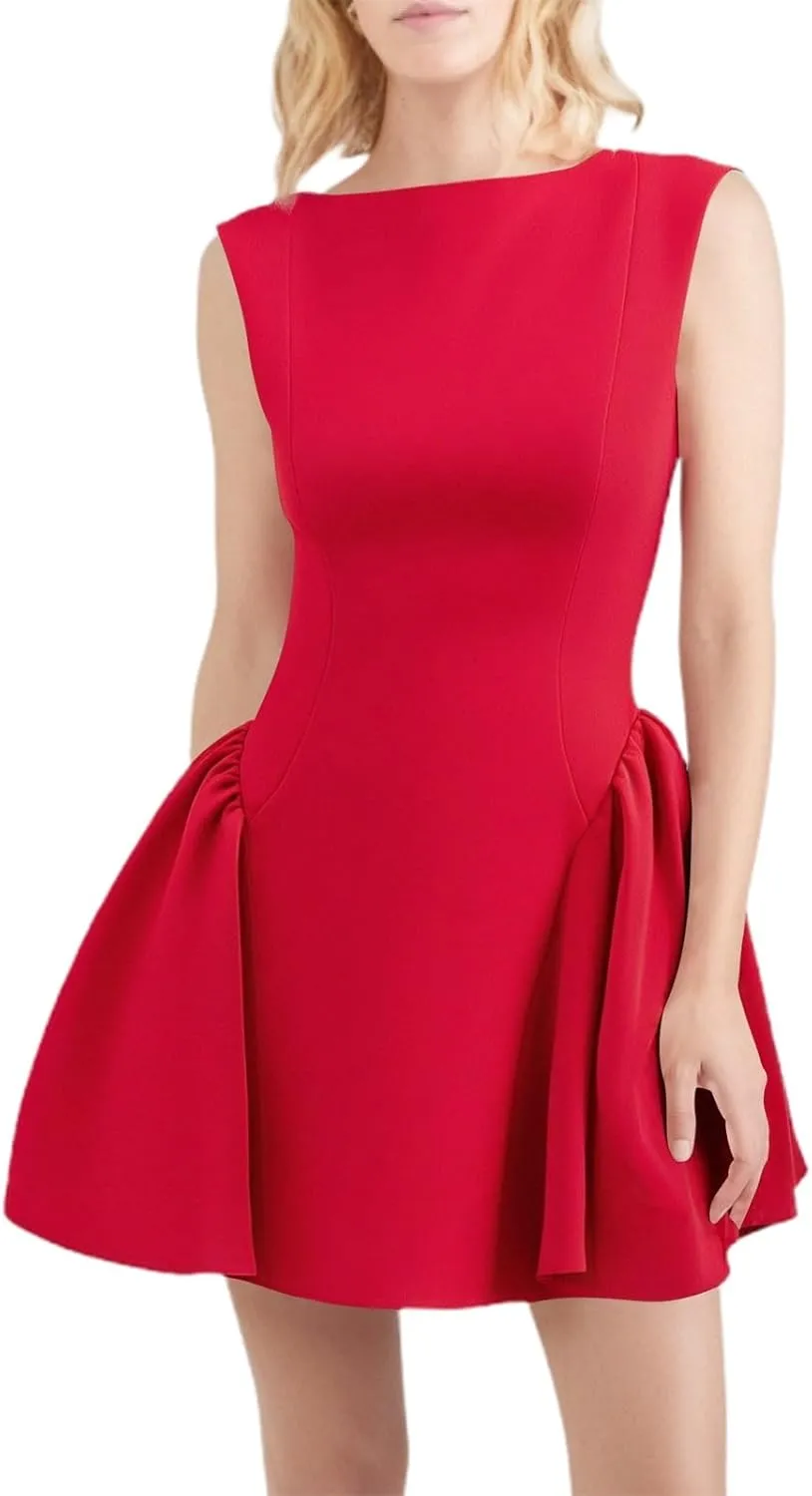 Short Dresses for Women Bohemian Spring Strapless Sleeveless Empire Waist Sundresses Elegant Evening Party Summer Clothes