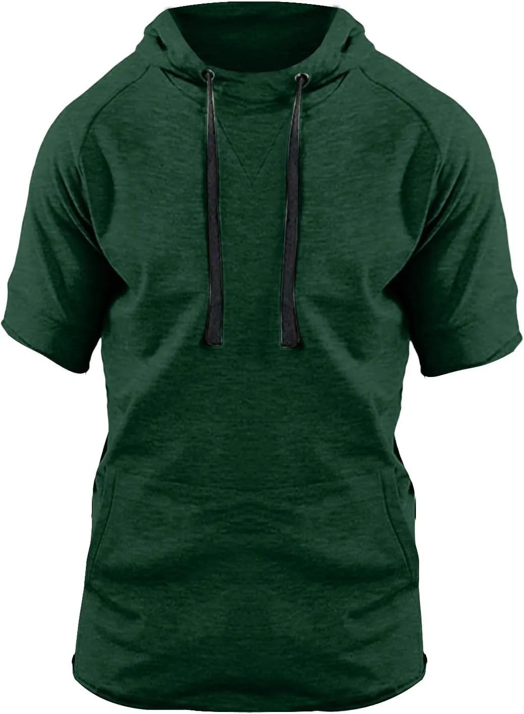 Short Sleeve Hoodies for Men Muscle Fit Workout Hoodie Gym Shirts Fashion Athletic Pullover Tops Cotton Hooded Tshirt