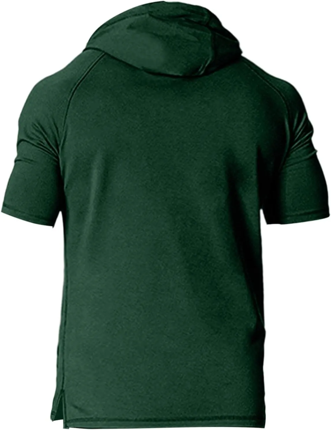 Short Sleeve Hoodies for Men Muscle Fit Workout Hoodie Gym Shirts Fashion Athletic Pullover Tops Cotton Hooded Tshirt
