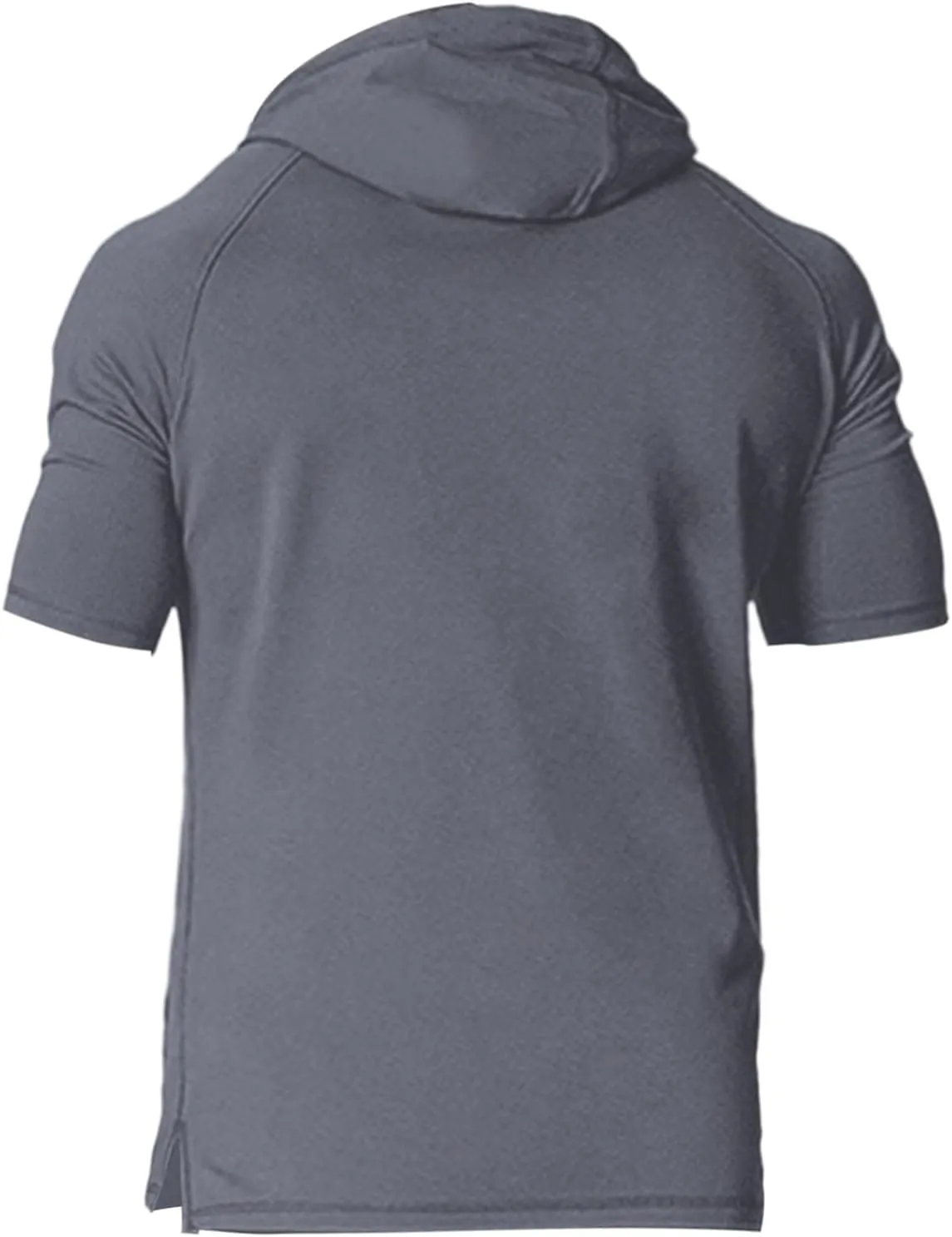 Short Sleeve Hoodies for Men Muscle Fit Workout Hoodie Gym Shirts Fashion Athletic Pullover Tops Cotton Hooded Tshirt