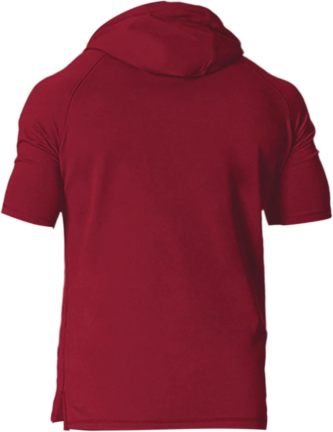 Short Sleeve Hoodies for Men Muscle Fit Workout Hoodie Gym Shirts Fashion Athletic Pullover Tops Cotton Hooded Tshirt