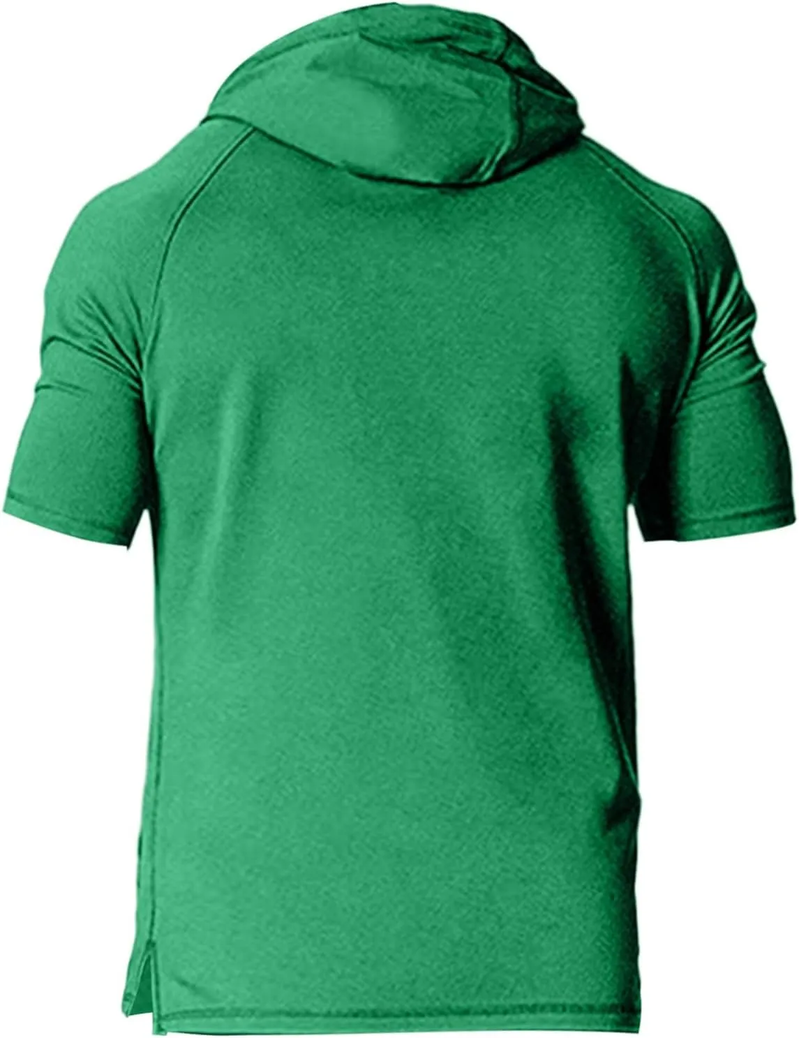 Short Sleeve Hoodies for Men Muscle Fit Workout Hoodie Gym Shirts Fashion Athletic Pullover Tops Cotton Hooded Tshirt