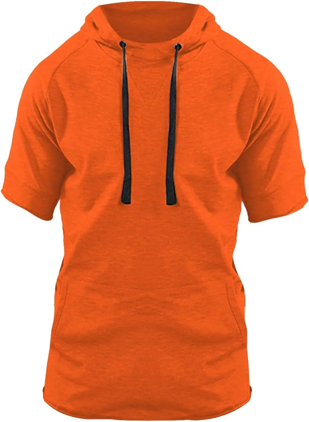 Short Sleeve Hoodies for Men Muscle Fit Workout Hoodie Gym Shirts Fashion Athletic Pullover Tops Cotton Hooded Tshirt
