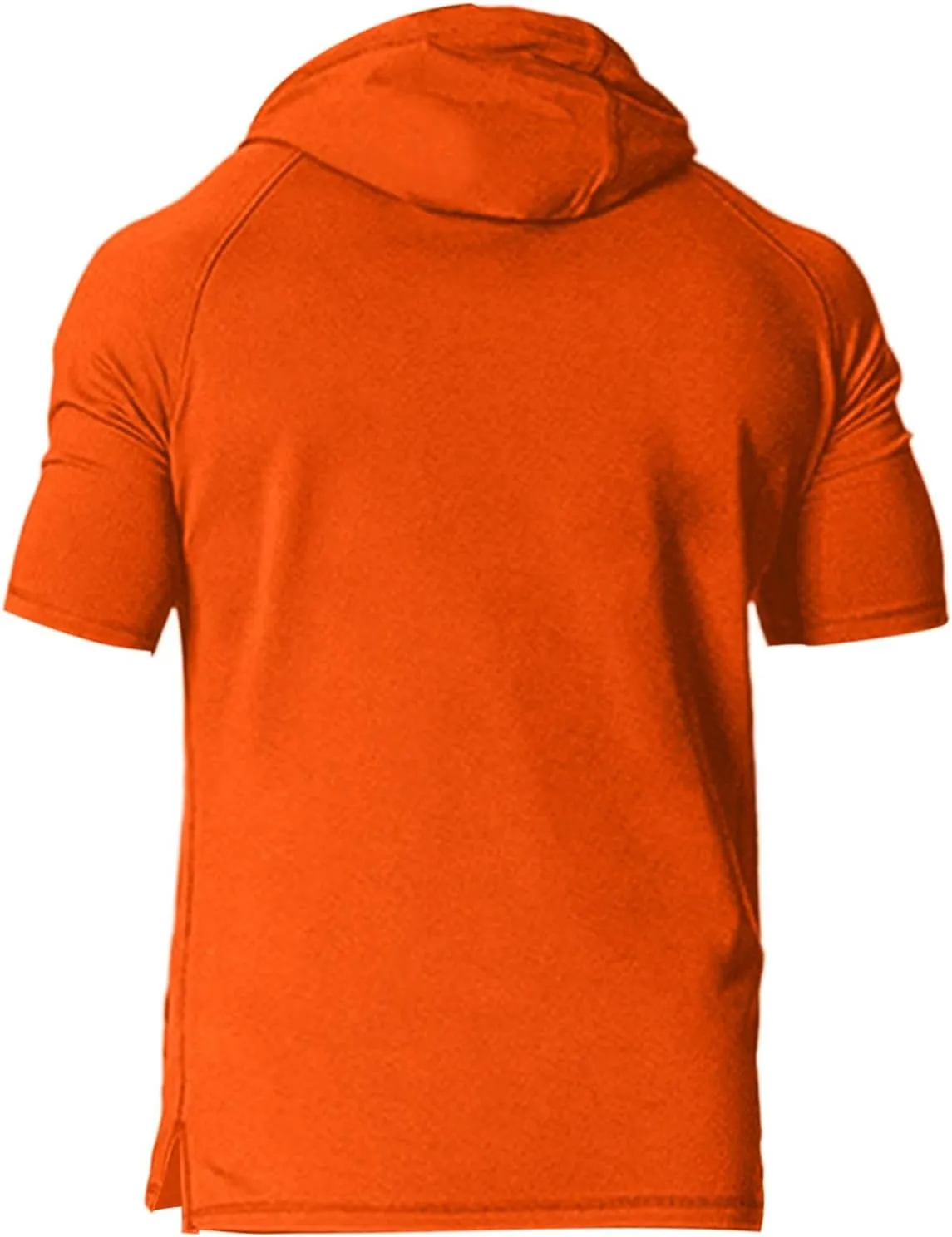 Short Sleeve Hoodies for Men Muscle Fit Workout Hoodie Gym Shirts Fashion Athletic Pullover Tops Cotton Hooded Tshirt