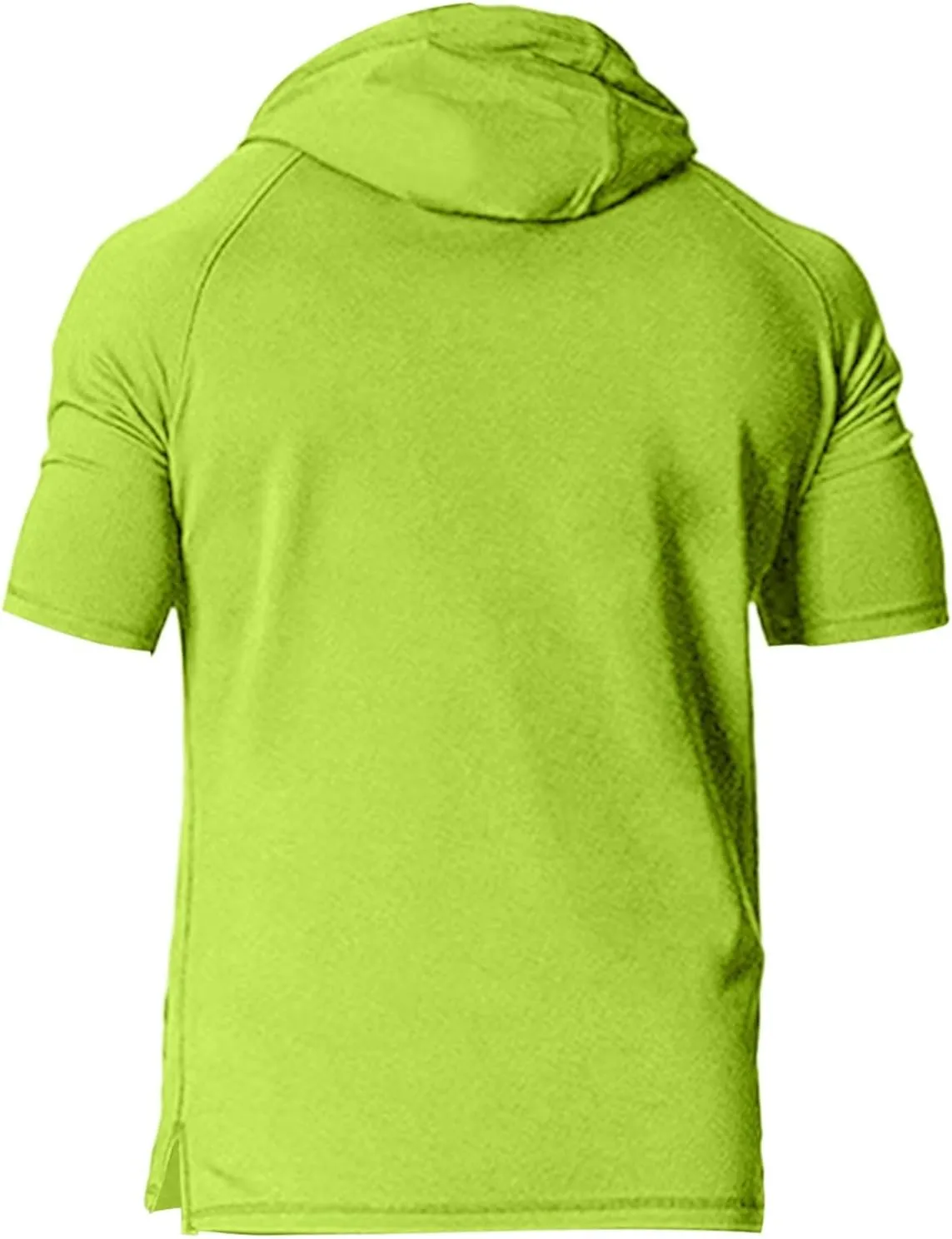 Short Sleeve Hoodies for Men Muscle Fit Workout Hoodie Gym Shirts Fashion Athletic Pullover Tops Cotton Hooded Tshirt