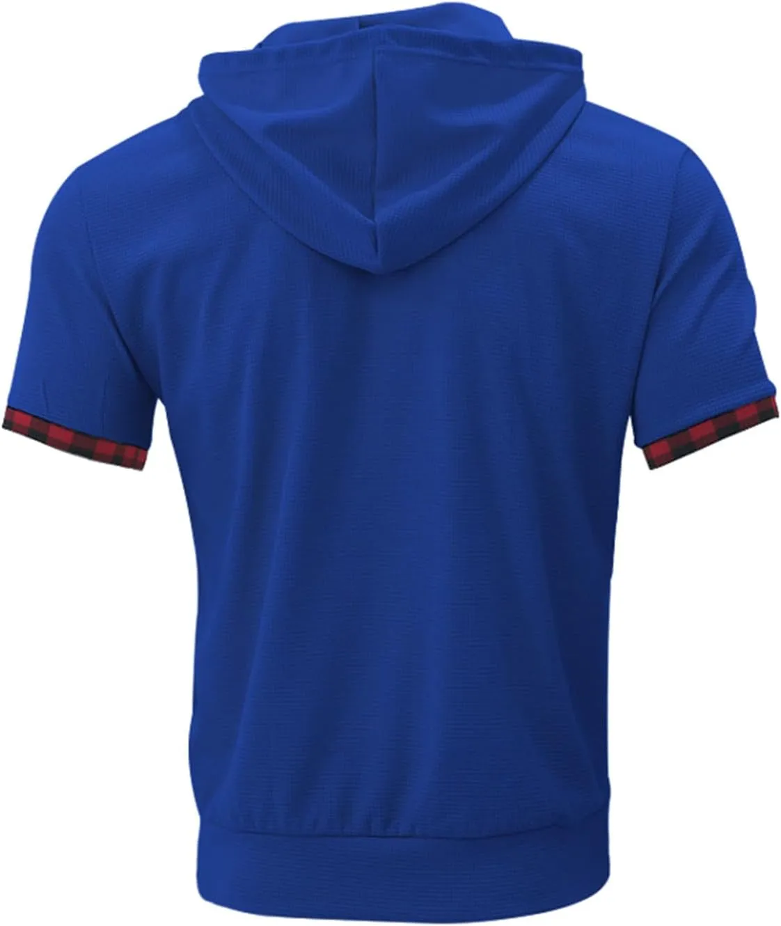Short Sleeve Hoodies for Men Muscle V Neck Waffle Polo Shirts Slim Fit Golf Shirts Retro Plaid Tops Soft Casual Tees