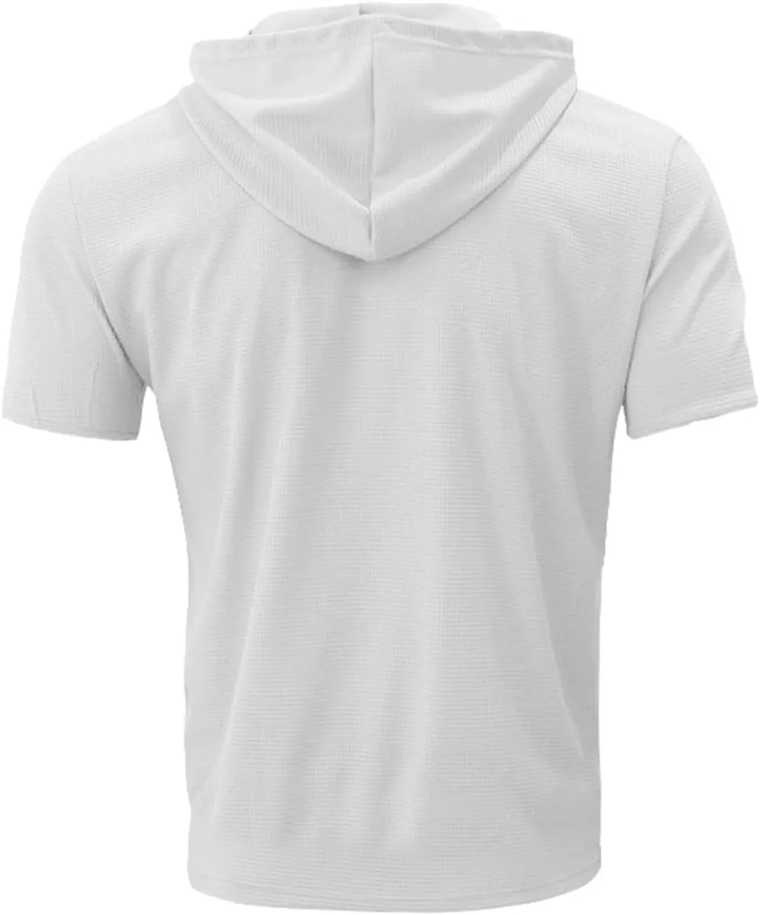 Short Sleeve Hoodies for Men V Neck Henley Shirts Gym Muscle Hooded Workout Sweatshirts Casual Athletic Pullover Tops