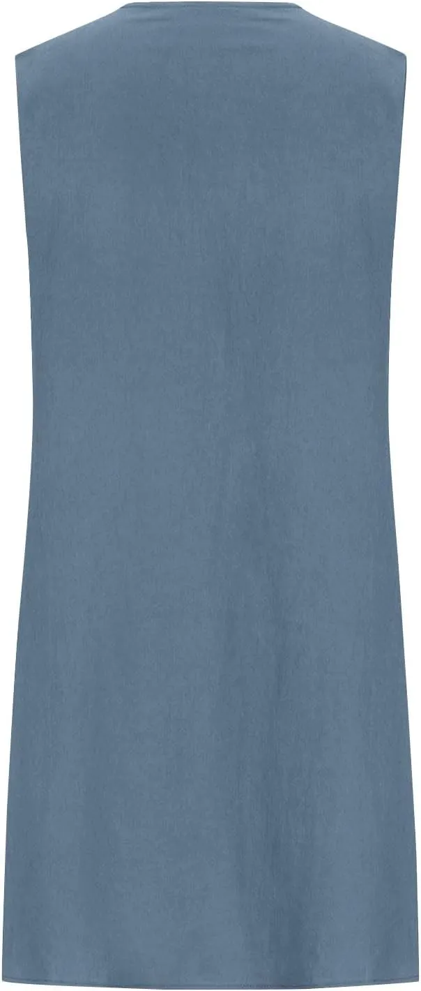 Sun Dresses for Women 2025 Vacation Casual Loose Tank Dress Sleeveless Summer Mini Dresses Plus Size Short Sundress
