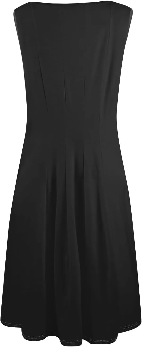 Sundresses for Women Tank Dress Summer Boho Dress Smocked Floral Dresses Casual Sleeveless Ruffle Dresses with Pockets