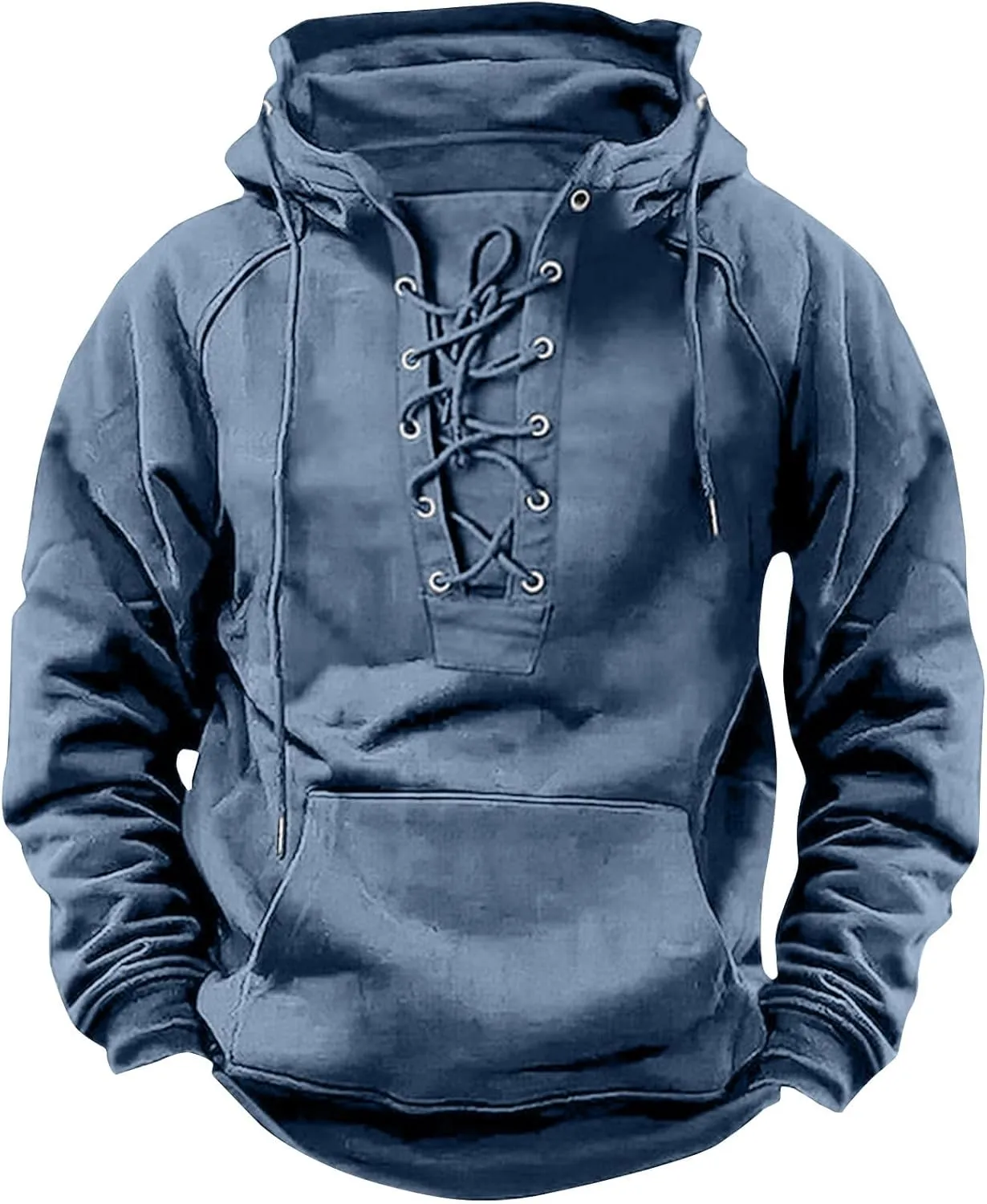 Tactical Hoodies for Men Military Lace Up Vintage Pullover Long Sleeve Casual Trendy Fashion Hooded Sweatshirts