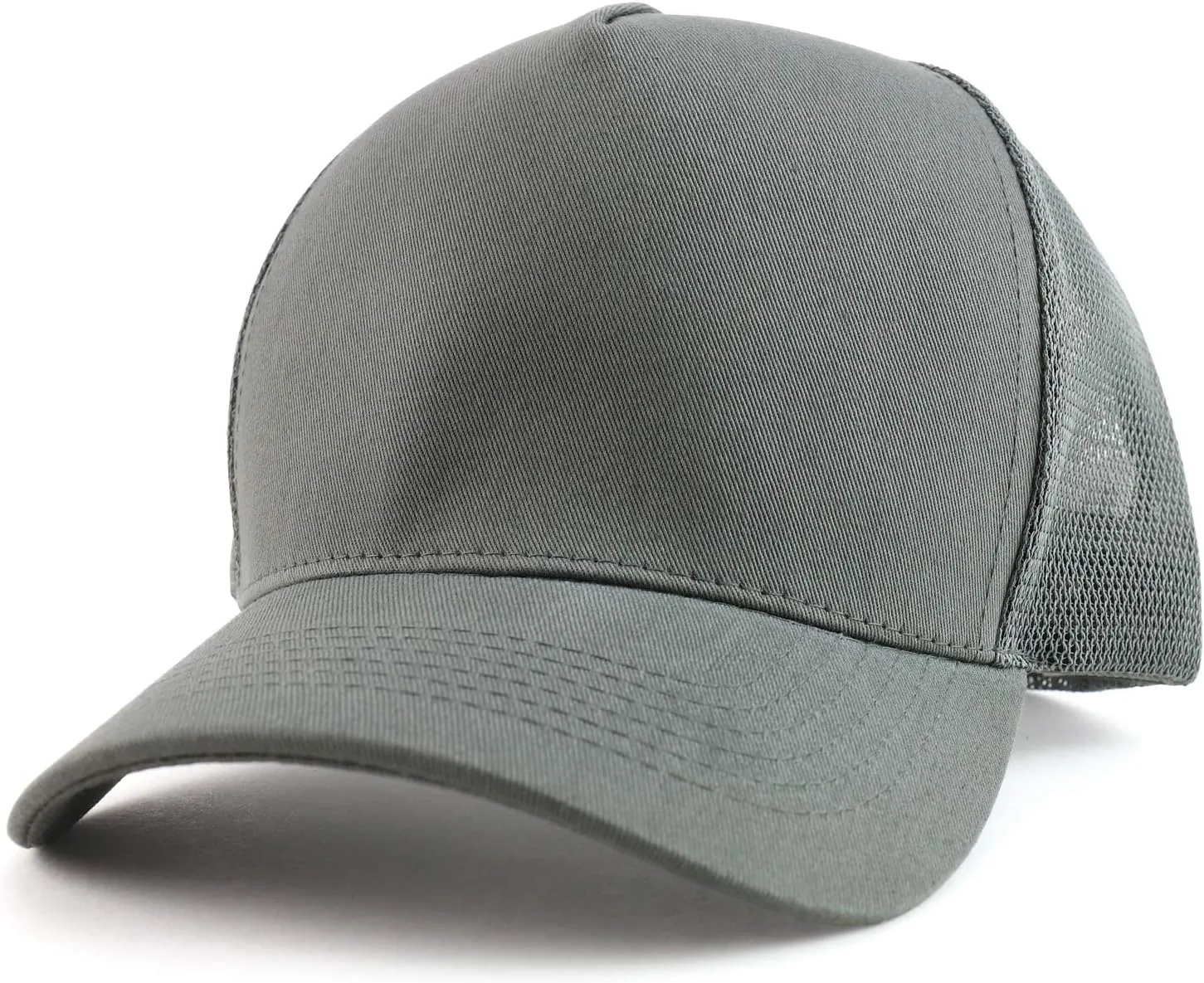 Trendy Apparel Shop Oversized Big 5 Panel Cotton Mesh Back Trucker Baseball Cap