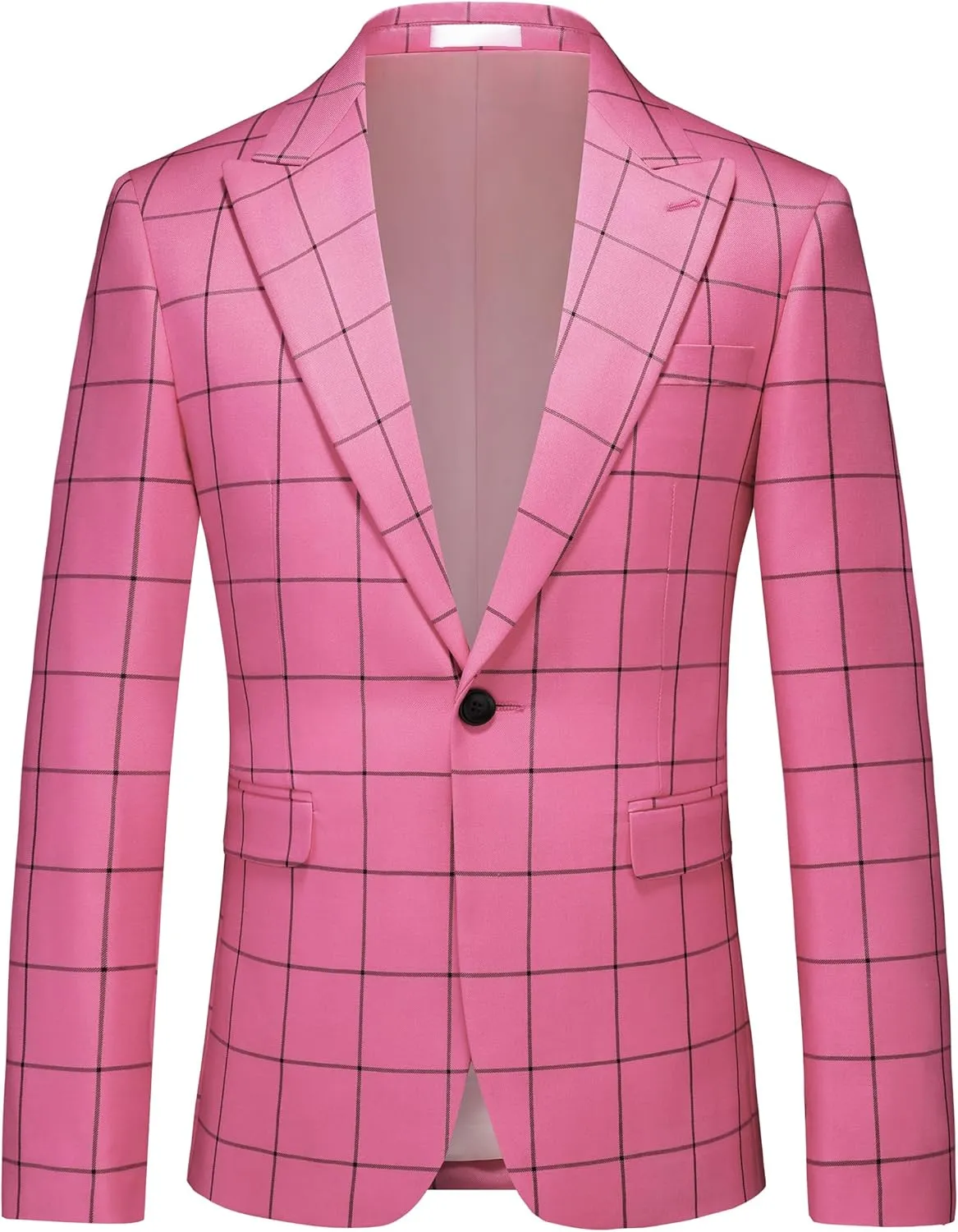 UNINUKOO Men's Blazer Plaid Sport Coat Casual Lightweight Checkered Suit Jacket Summer Jacket Men