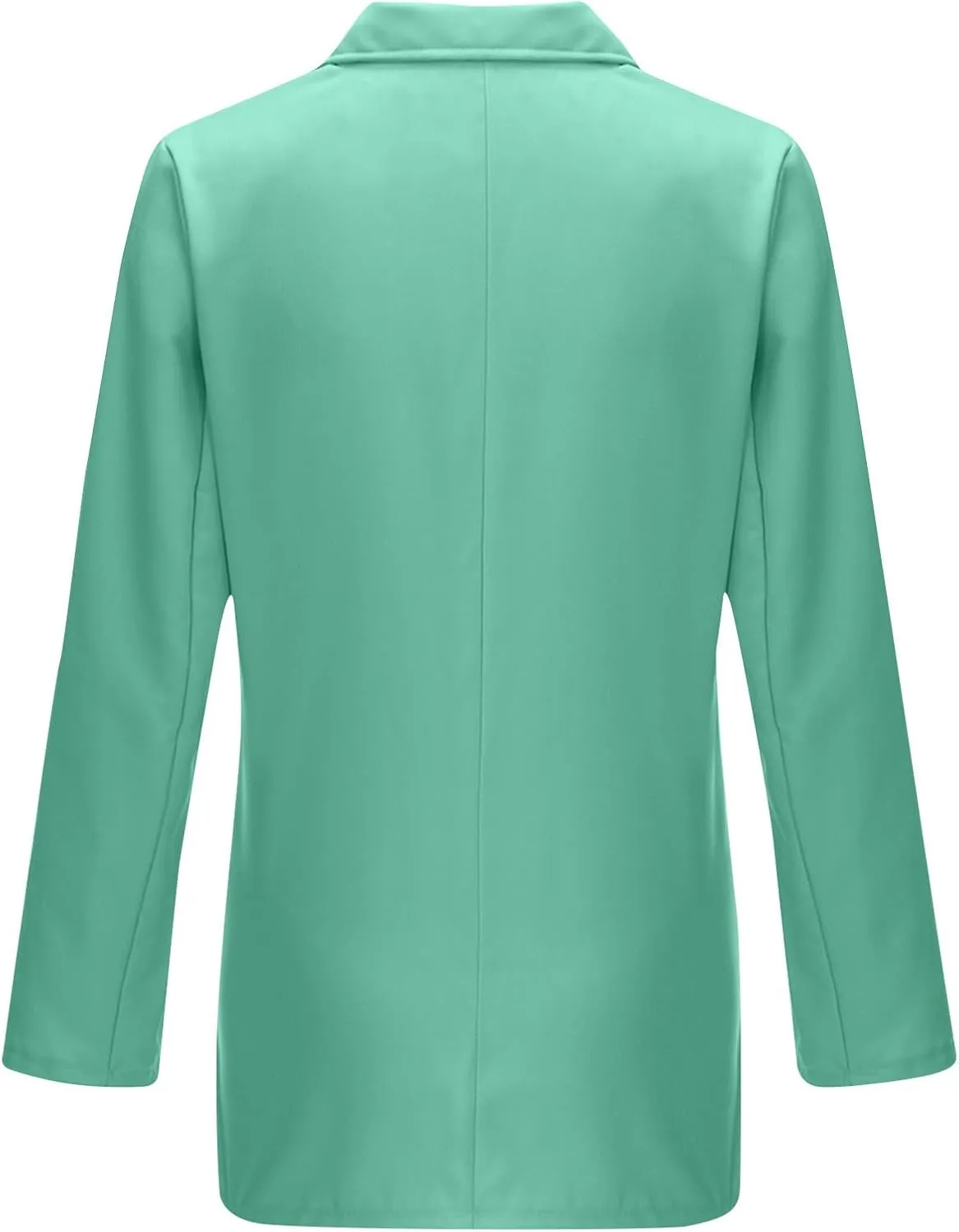 Wkishenl Blazers for Women Casual Long Sleeve Lapel Blazer Jackets Solid Button Open Front Jacket Plus Size Business Coats