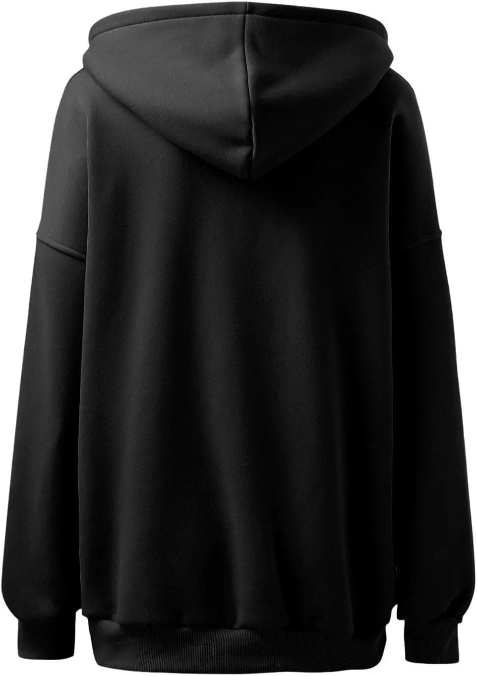 Woman Sweatshirt Fashion Letter Pattern Neck Hooded Long Sleeve Hoodie Top Loose Solid Vacation Sweatshirt