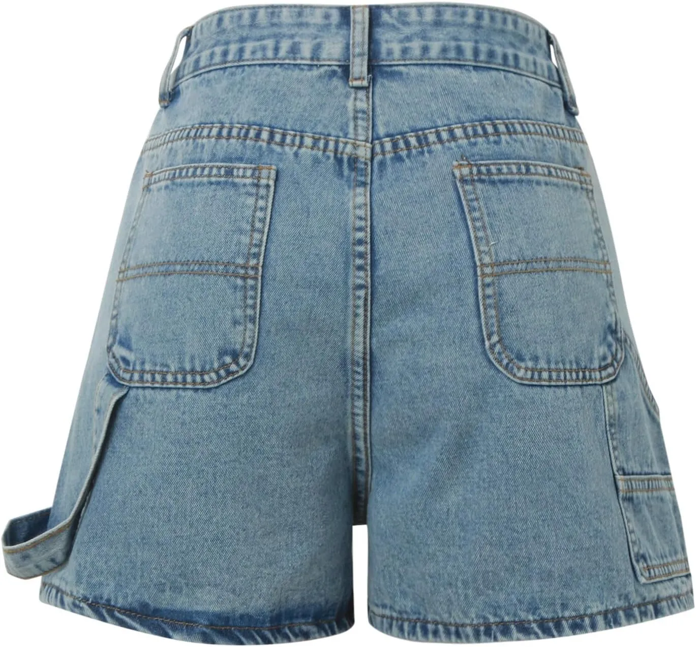 Women Jean Shorts High Waisted Carpenter Denim Shorts with Pockets Trendy Fashion Summer Shorts Women for Beach