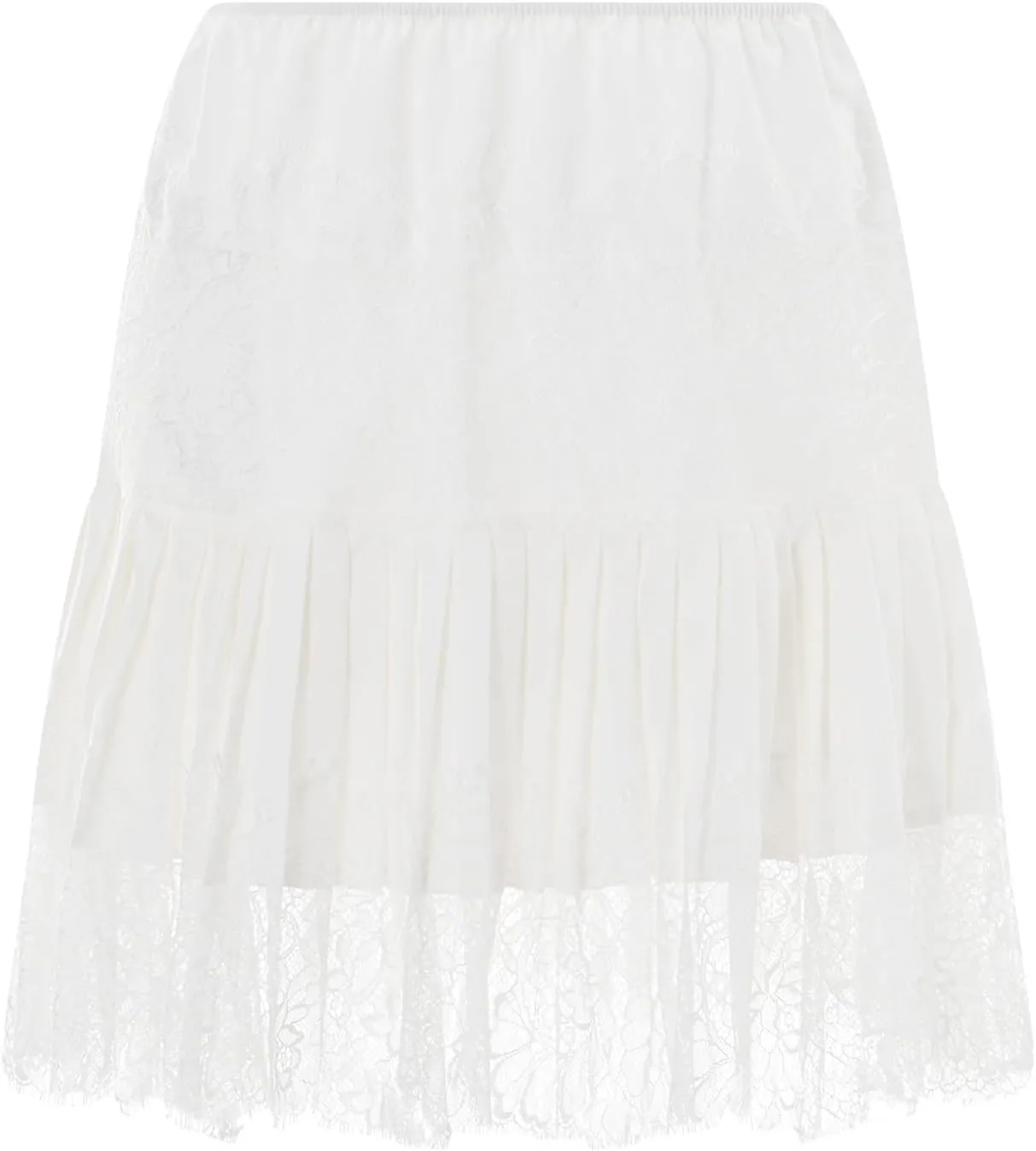 Women Lace Slip Mini Skirts Elastic Waist Layered Ruffle Pleated Skirts Y2k Floral Lace Tiered Short Underskirts