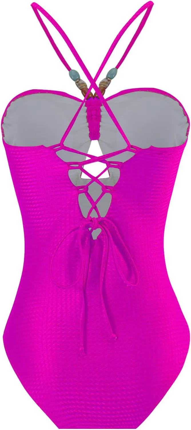 Women One-Piece Swimsuit with Cover up Wrap Skirt Sarong Bathing Suit Beach Outfit Summer