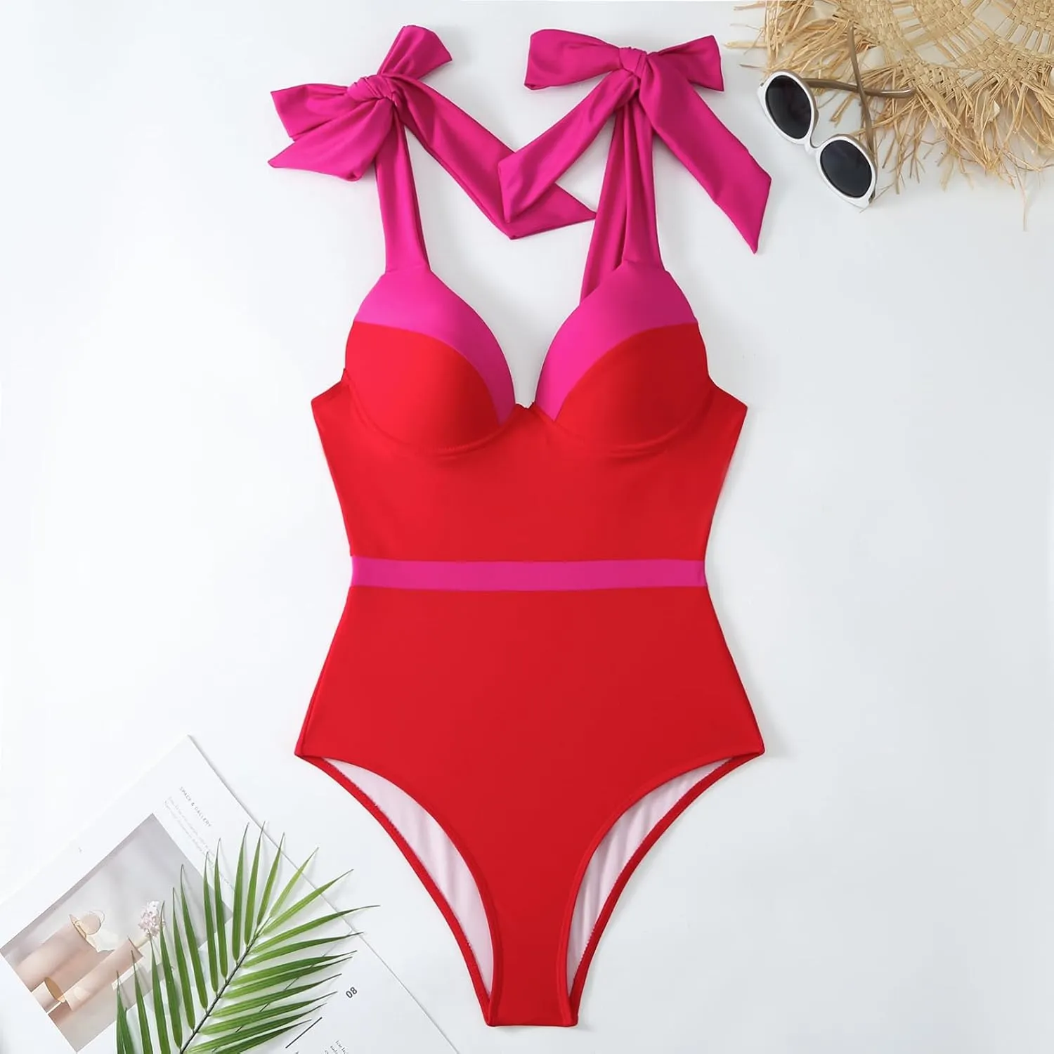 Women One-Piece Swimsuit with Cover up Wrap Skirt Sarong Bathing Suit Beach Outfit Summer