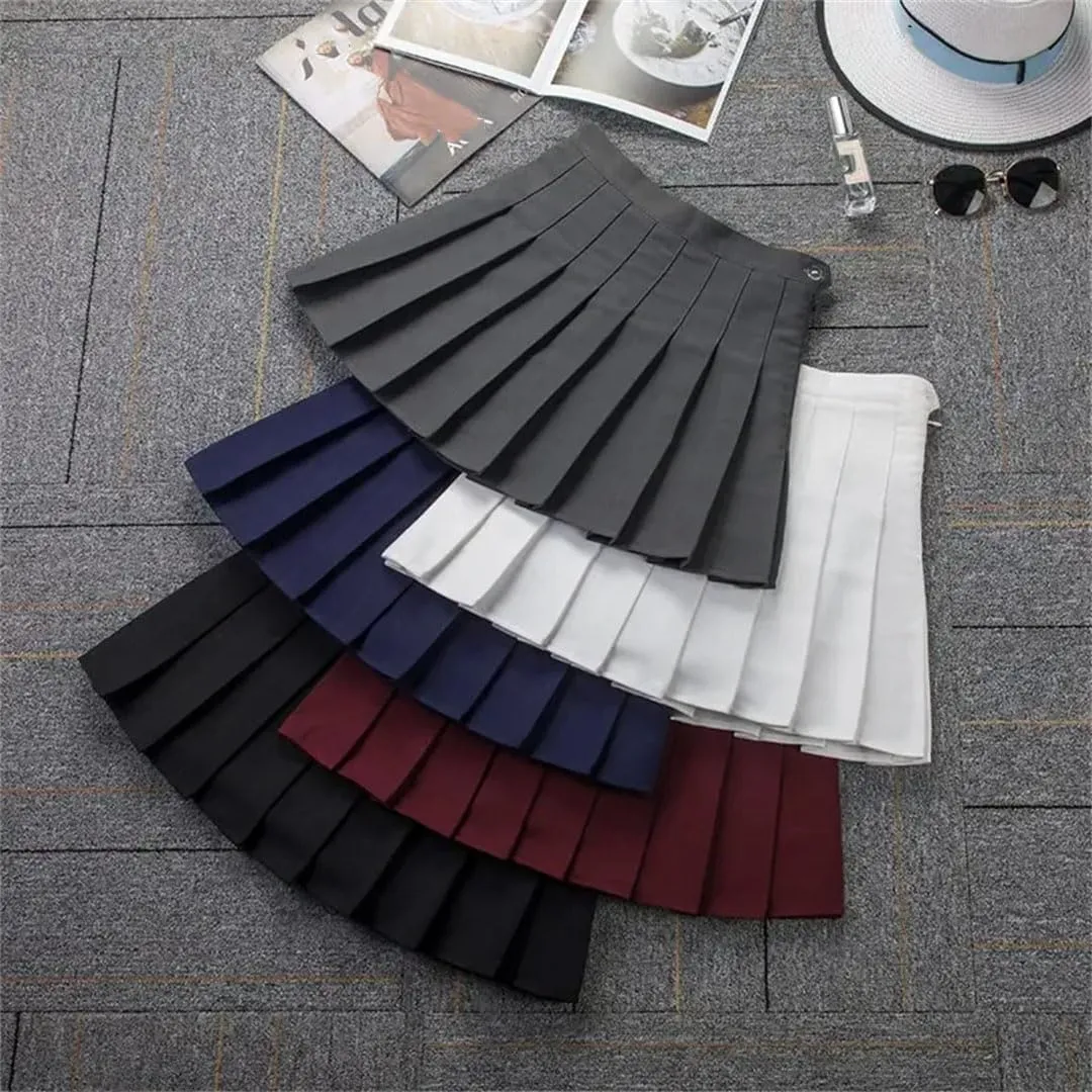 Women Pleated High Waist Mini Skirt Sexy White Micro Ladies Style Summer Mini Skirt