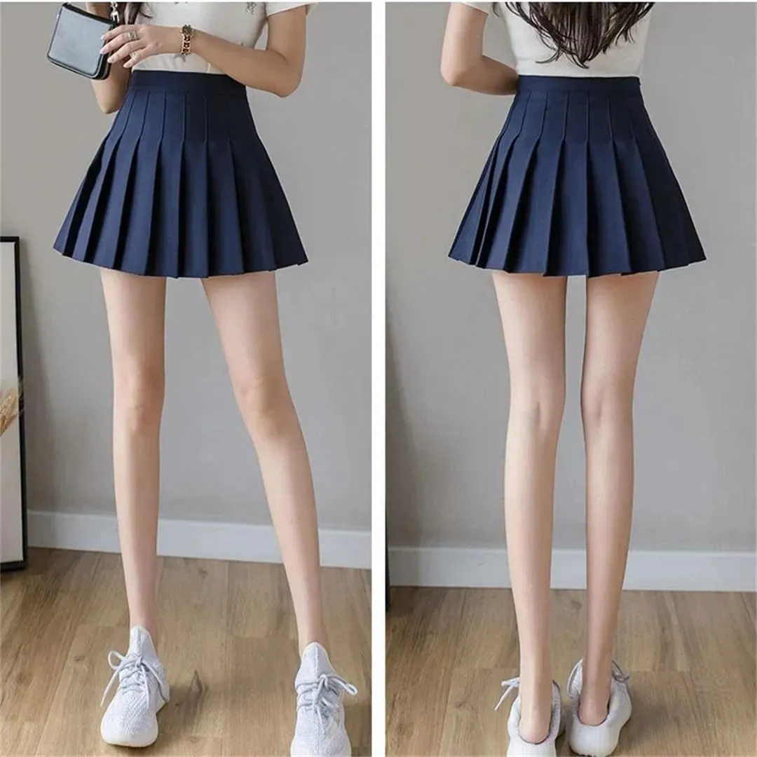 Women Pleated High Waist Mini Skirt Sexy White Micro Ladies Style Summer Mini Skirt
