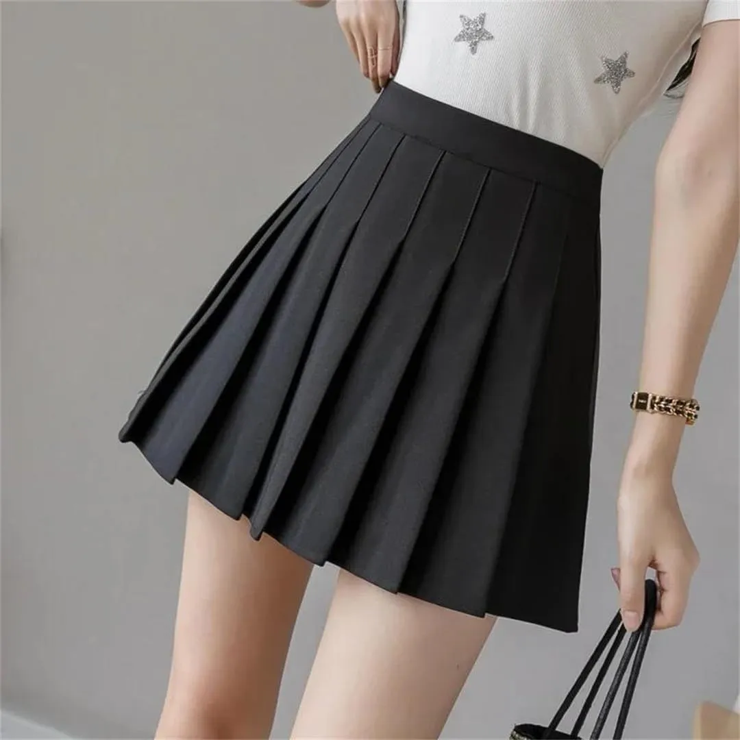 Women Pleated High Waist Mini Skirt Sexy White Micro Ladies Style Summer Mini Skirt