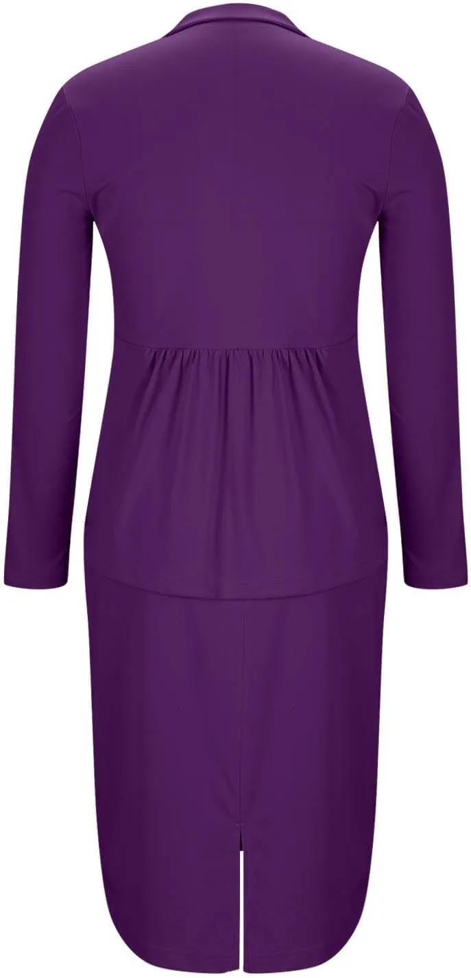 Women's 2 Piece Suit Skirt Set Business Work Jacket Long Sleeve Blazers and Midi Pencil Skirt Casual Dressy Suits