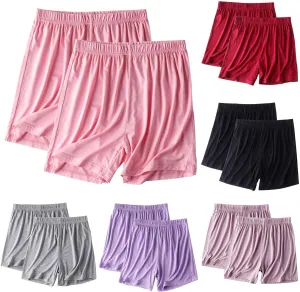 Womens 2Pack Pajama Shorts Casual Lounge Shorts Elastic High Waisted Sleep Shorts Soft Comfort Pj Bottoms M-4XL