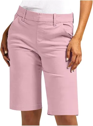 Women's Bermuda Shorts, Summer Straight Leg Chino Dressy Bike Shorts High Waisted Office Casual Party Sweat Shorts