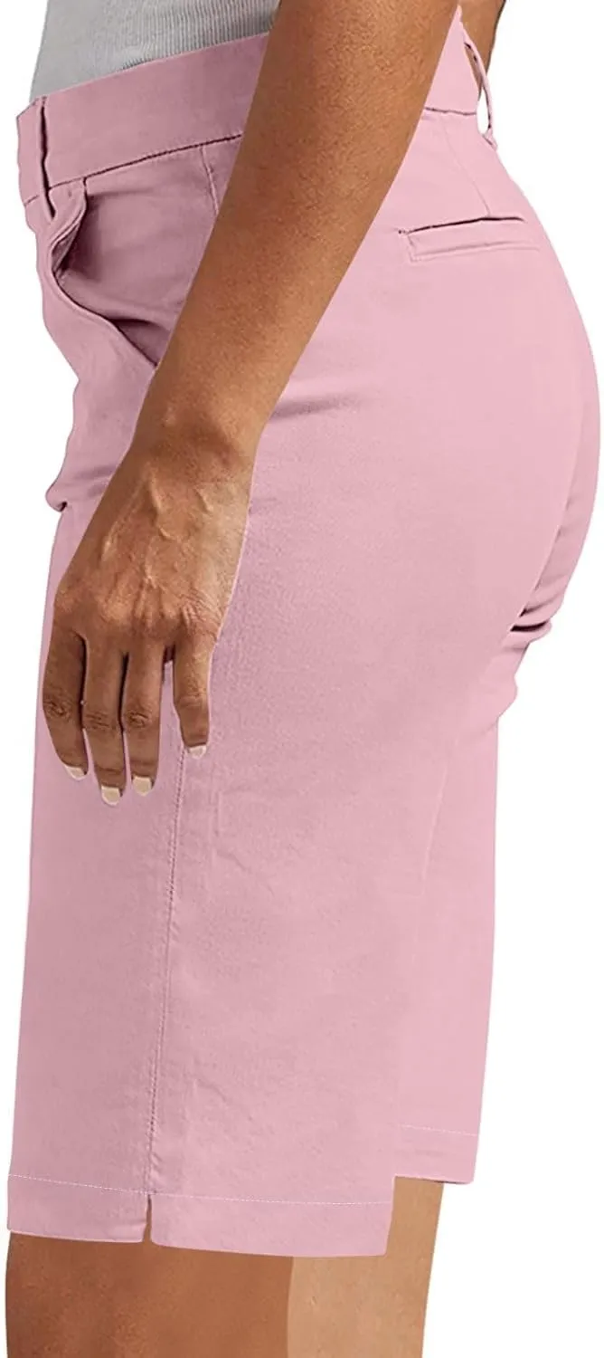Women's Bermuda Shorts, Summer Straight Leg Chino Dressy Bike Shorts High Waisted Office Casual Party Sweat Shorts