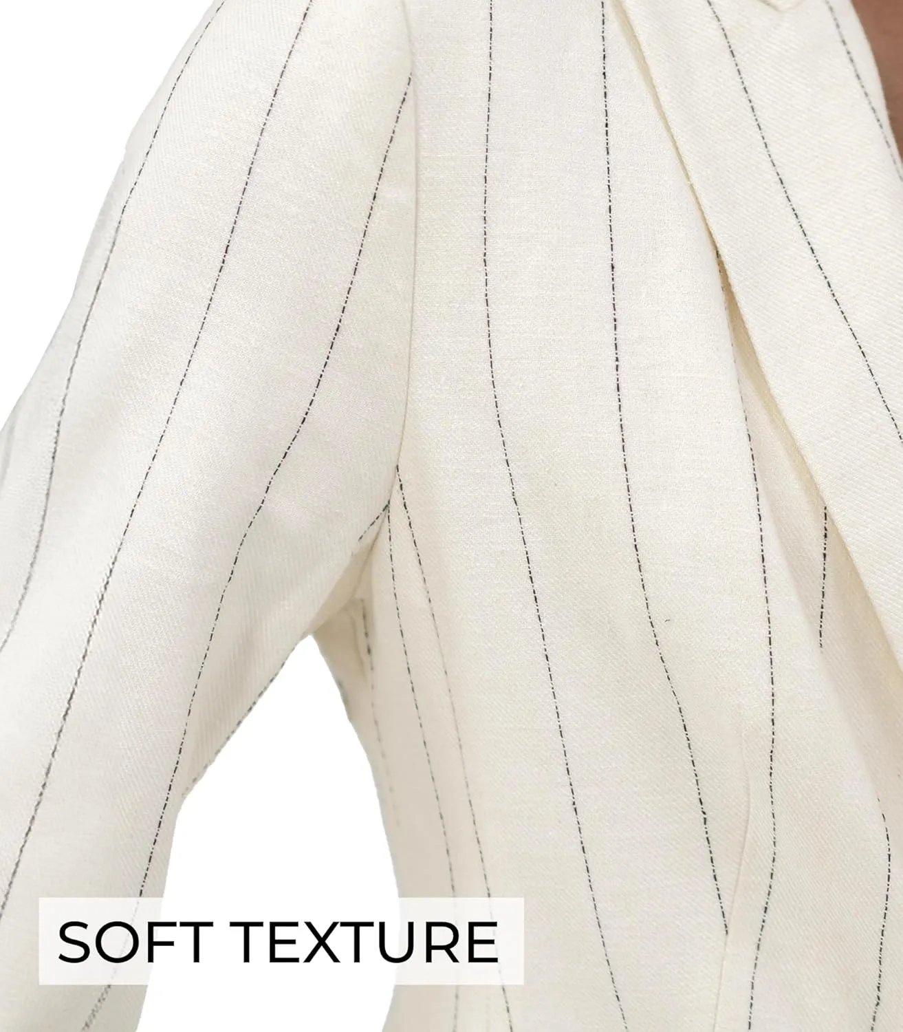 Womens Blazers Linen Beige Peak Lapel Button Front Flap Pockets Single Breast Stripe Jacket Work Office Business Casual