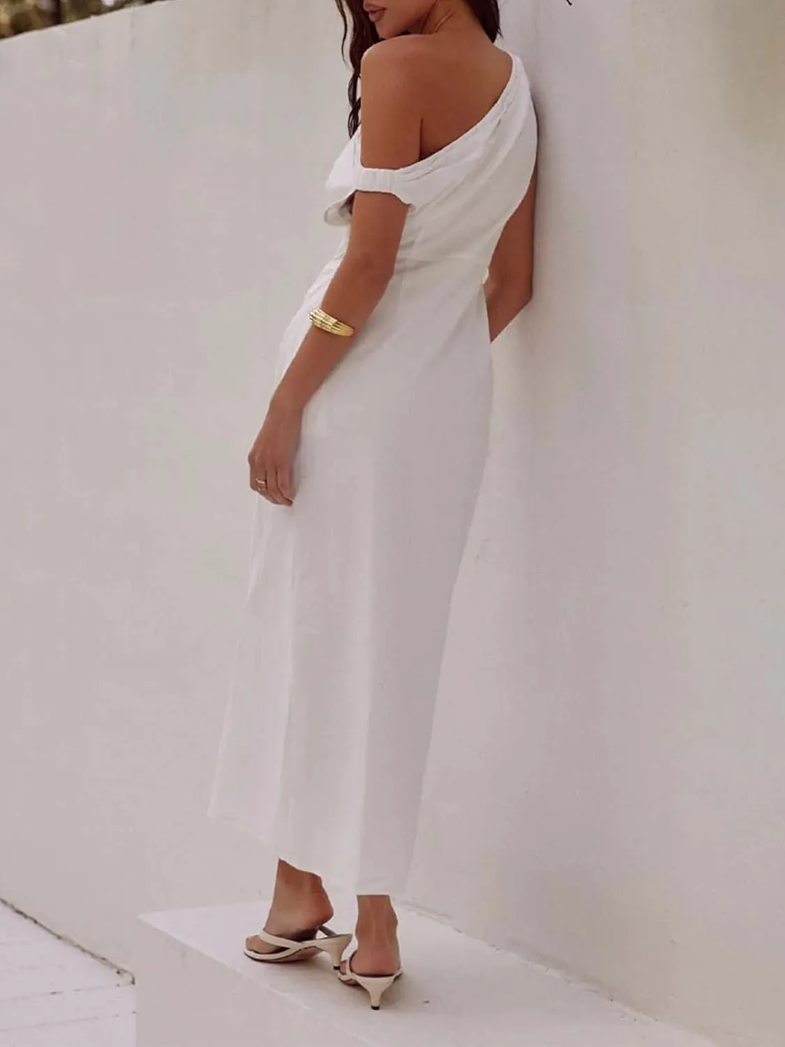 Women's Bodycon Midi Dresses One Shoulder Cocktail Dresses for Evening Party 2024