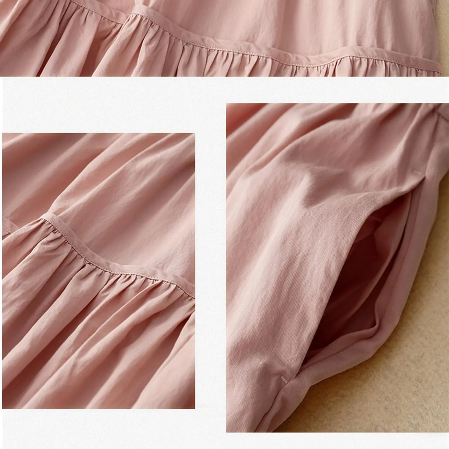 Women's Bohemian Skirt 2025 Fashion Elastic Waist Pleated Dress Summer Solid Flowy Swing Tiered A Line Midi Skirts