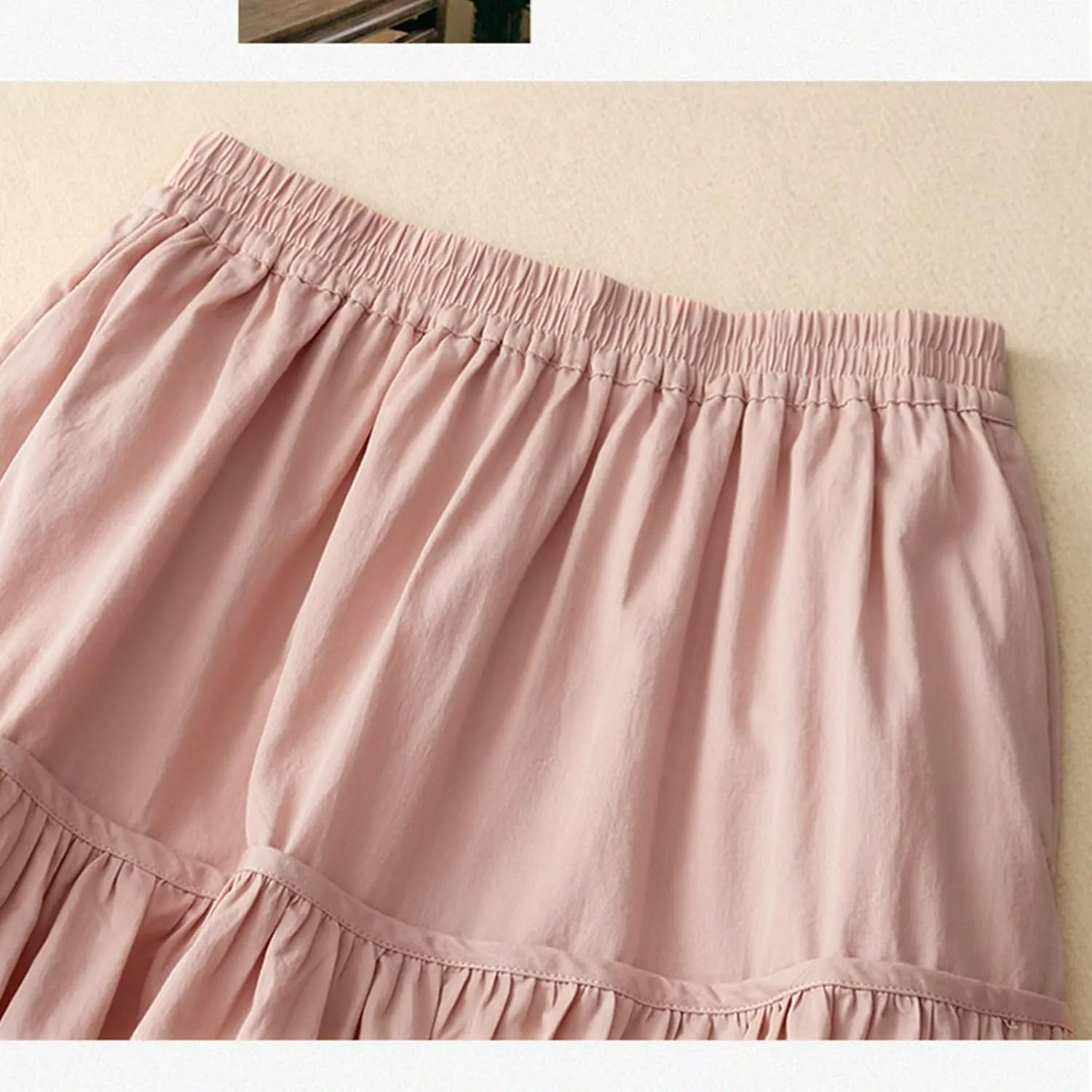 Women's Bohemian Skirt 2025 Fashion Elastic Waist Pleated Dress Summer Solid Flowy Swing Tiered A Line Midi Skirts
