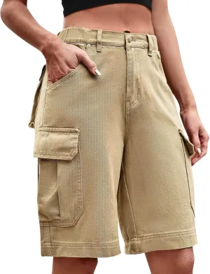 Womens Casual Shorts Bermuda Leopard Print High Waisted Wide Leg Shorts Relaxed Fit Lightweight Shorts with Pocket