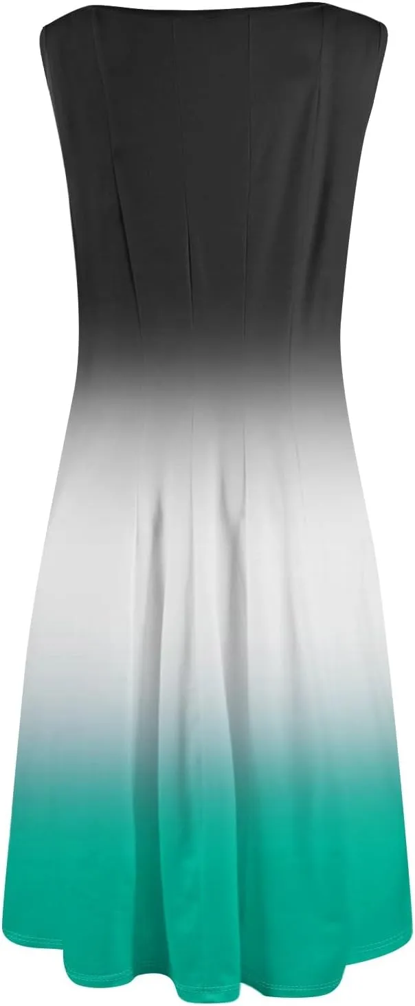 Womens Dresses Summer 2025 Empire Waist Sundresses Tank Dress Sleeveless Floral Dress Ruffle Dresses with Pockets