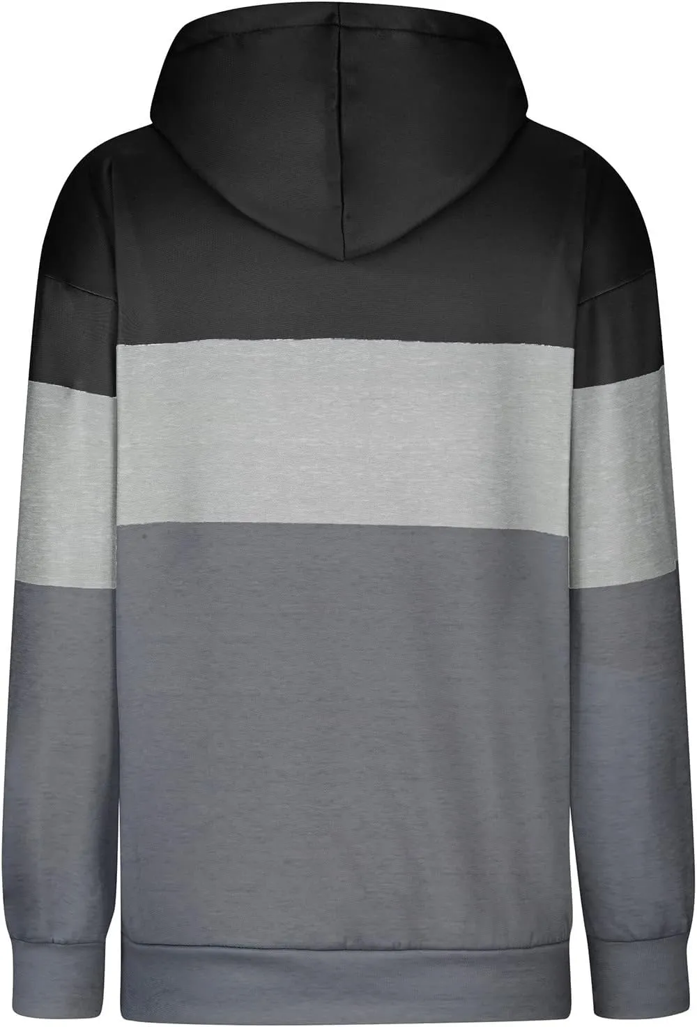 Womens Fall Thin Fleece Hoodie Stylish Colorblock Slouchy Hooded Sweatshirts Preppy Long Sleeve Sport Running Top